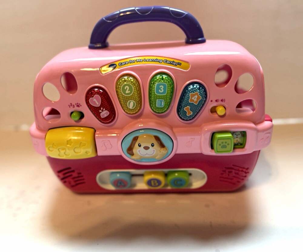 VTech Care for Me Learning Carrier Pink Musical Light Up Toy Tested Works